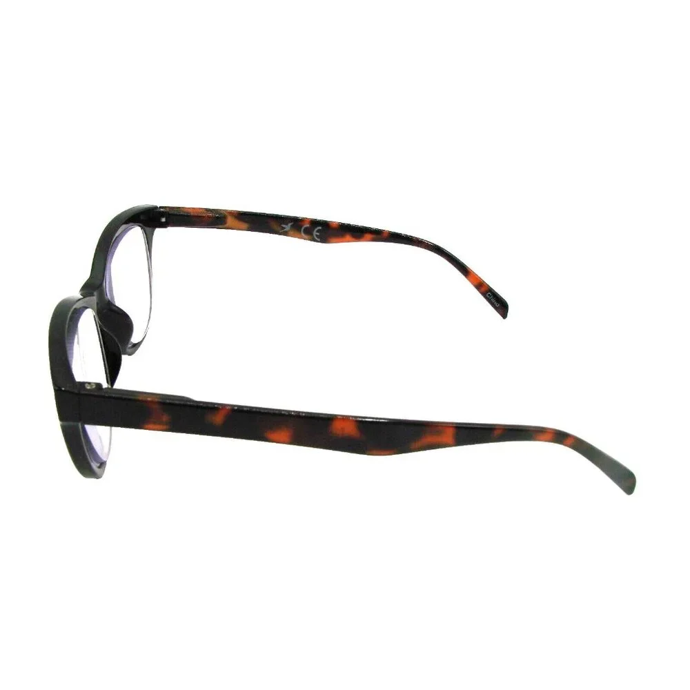 Black and Tortoise Full Rim Reading Eyeglasses PD62mm +3.50 BL Soft Case Unisex